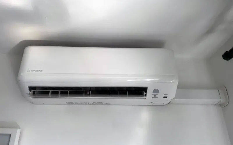 Close view of a wall-mounted indoor unit, Hove installation