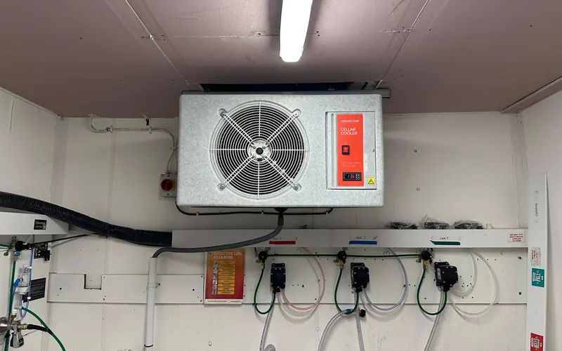 Cellar cooling unit, The Rock Inn commercial air conditioning case study