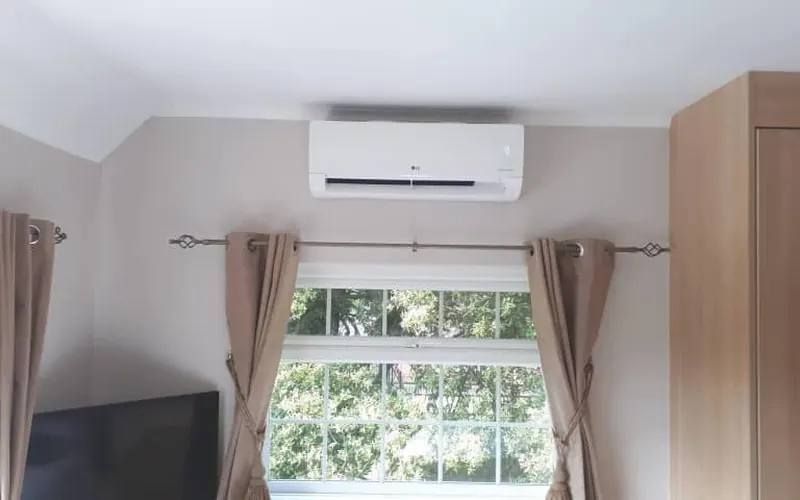 Air conditioning unit in a home (site caption)