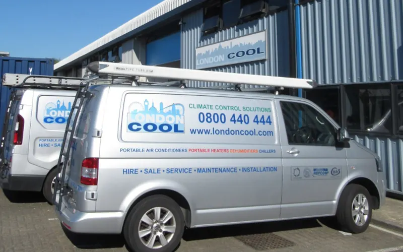 London Cool service vans outside the Crawley unit